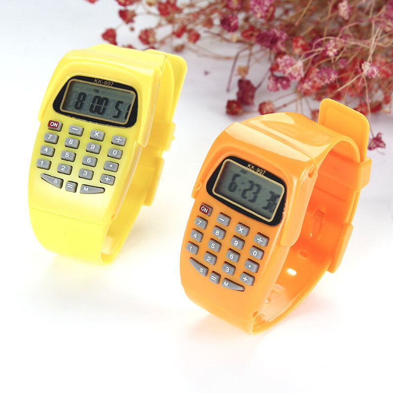 Elektroniczny zegarek dla dzieci kreatywny kalkulator studenci płci męskiej i żeńskiej College Wind Pure Color Casual Watch wybuchowy zegarek