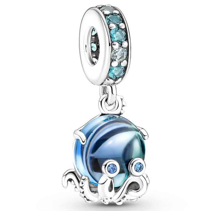 Papagei Oktopus Camping Nachthimmel Blase Tee Chamäleon Anhänger Perlen 925 Sterling Silber Charms passen Mode Armband DIY Schmuck
