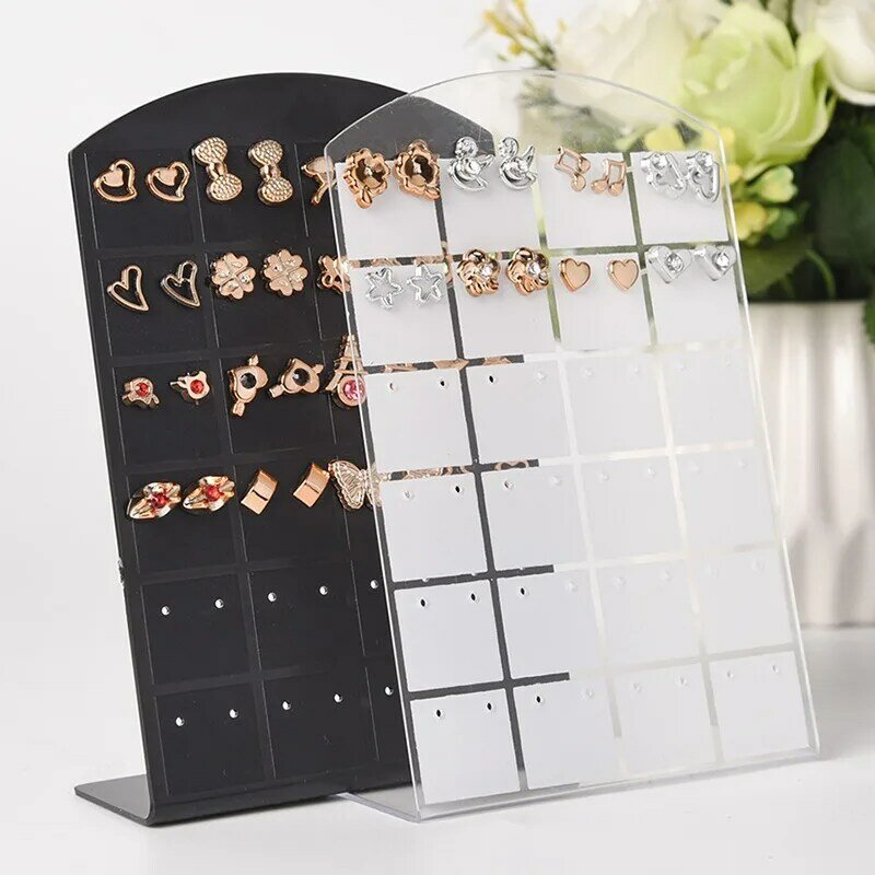 48/72 Holes Jewelry Rack Creative Earring Studs Display Portable Necklace Stand Holder Fashion Organizer Storage Boxes Packaging
