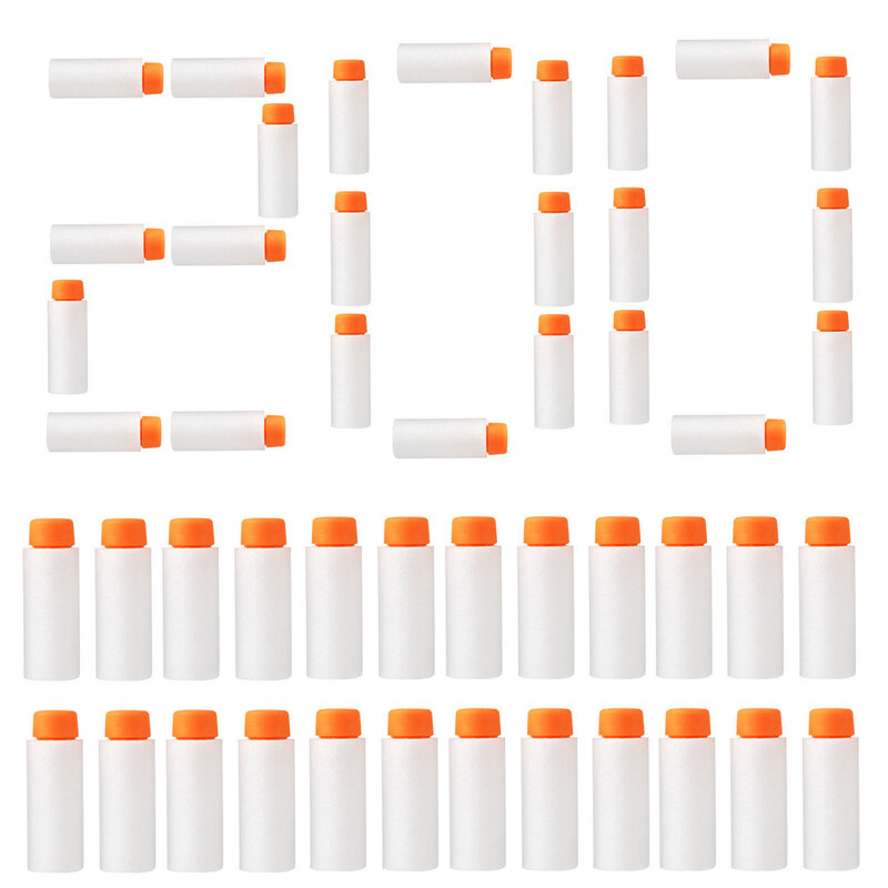 200 sztuk fluorescencji krótki Dart pianki Dart dla Nerf/pracownik przewidywania/Ceda8/XP Blaster Drop Shipping-biały + pomarańczowy