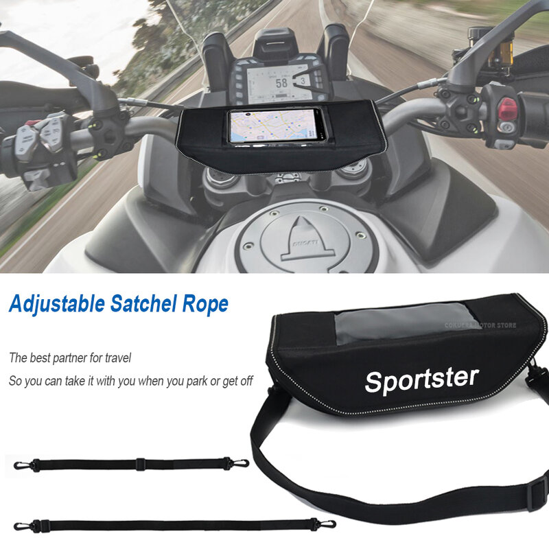 ハーレースポーツスターバイク用防水および防塵ハンドルバーストレージバッグ
