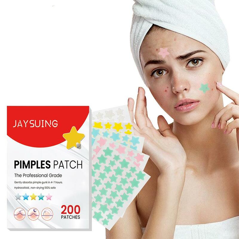 200pcs Star brufolo Patch Acne colorato invisibile rimozione dell'acne adesivi per la cura della pelle Face Spot Beauty Makeup Tool Beauty Dropshiping