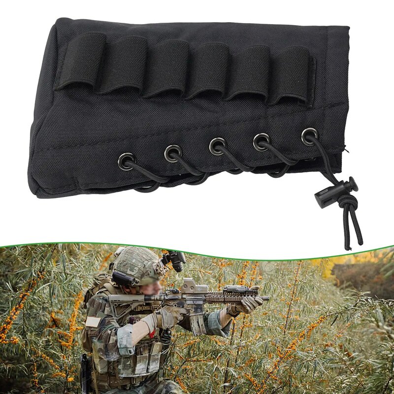 6 colpi 18cm cartuccia fucile munizioni supporto 12 20 Buttstock Bag per la caccia Outdoor multifunzionale tactics Rifle Stock Pack