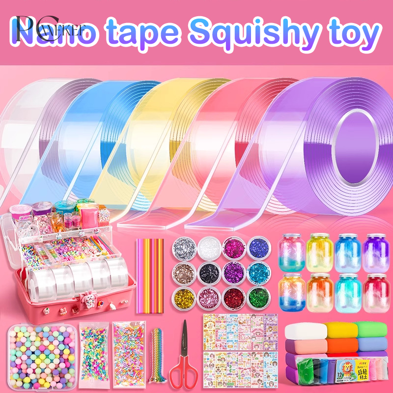 ナノ-粘着テープ,再利用可能な色付きの着色テープ,べたつかない,手工芸品,おもちゃの製造