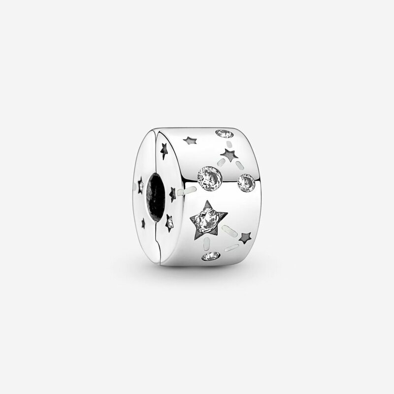 925 Sterling Silver Star Charm bulan Beads astronot Galaxy liontin Cocok asli gelang Pandora untuk wanita jimat hadiah perhiasan