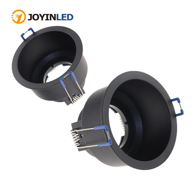 Black Round Recessed Light Spotlight Halogen LED Incl Base 220V GU10 Ceiling Spot Light Aluminum Frame Fitting MR16 Fixture