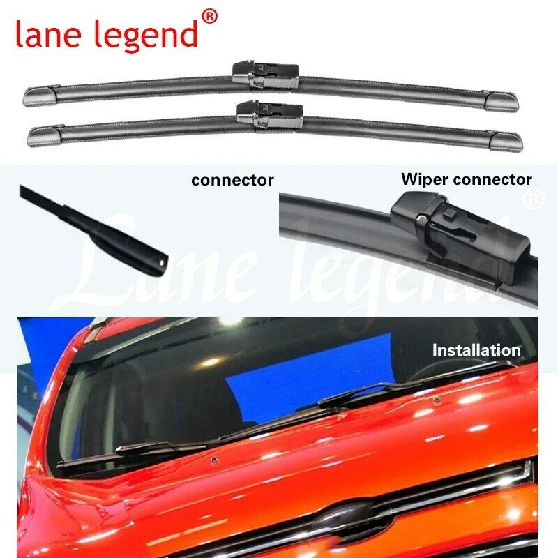 For Ford EcoSport 2013 2014 2015 2016 2017 Front Rear Wiper Blades Kit Cutter Window Boneless Frameless Rubber Car Accessories