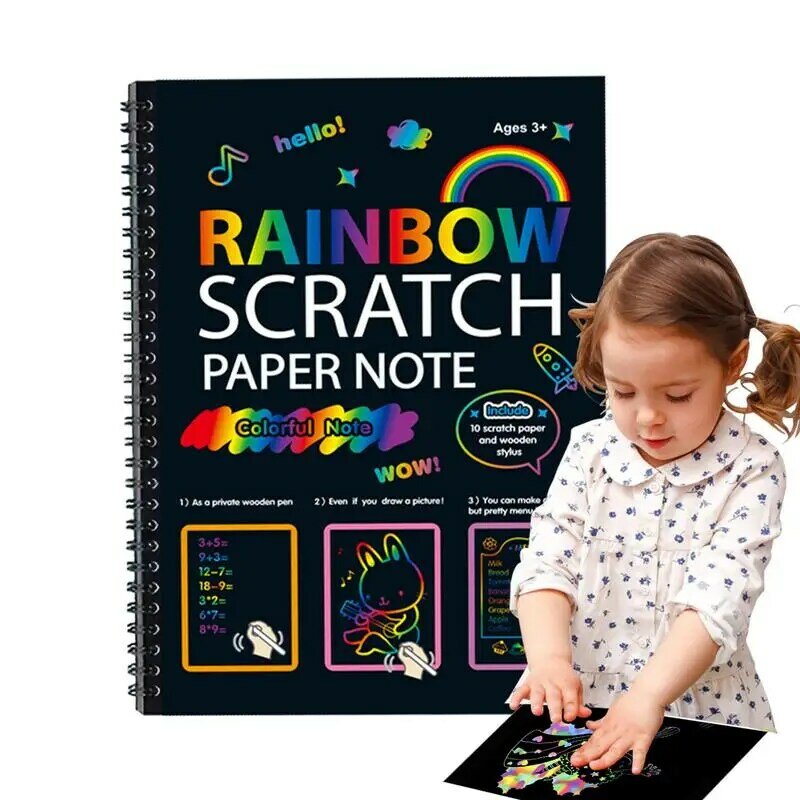 Scratch Rainbow Art For Kids Rainbow Scratch Paper DIY Paper Craft Arts Scratch Off Paper Children Art Crafts Mini Scratch Off