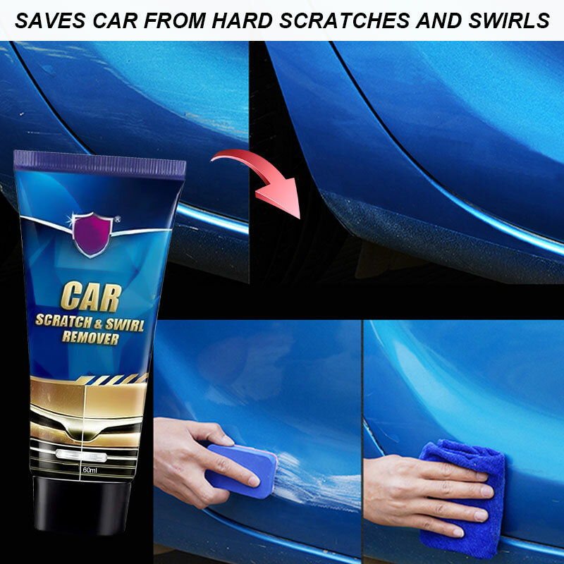 Creme de remoção do risco do carro, Car Scratch Paint Care Tool, Auto Repair Wax, Polimento Heavy Swirl Scratches Remover