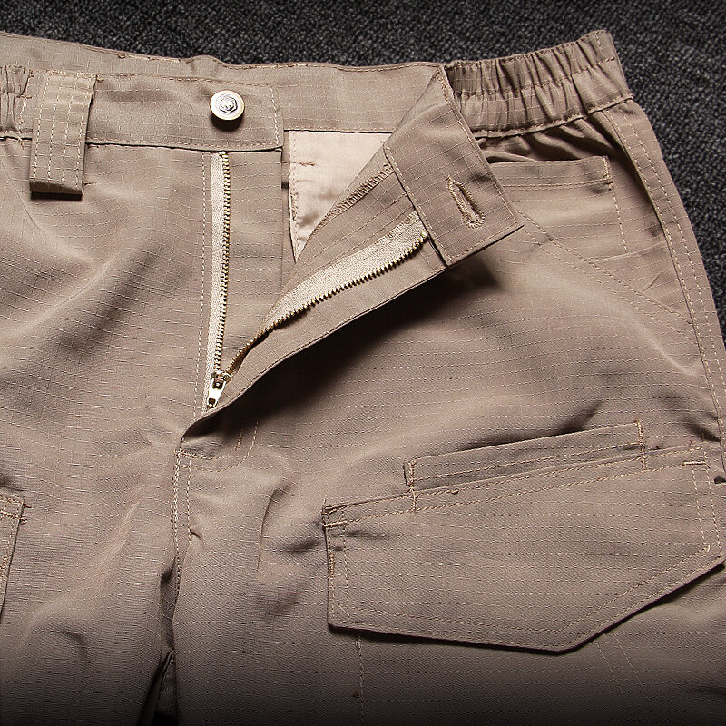Летние тактические шорты IX5, быстросохнущие свободные брюки с пятью точками движения для улицы, дышащие, с несколькими карманами, бриджи для бега