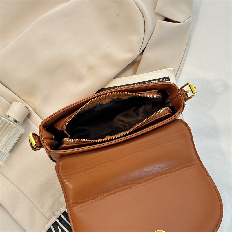 Luxury Designer Saddle Bag For Women 7 Color Leather Shoulder Sling Handbag Purse Lady Trend Semicircle Crossbody Bag Sac A Main