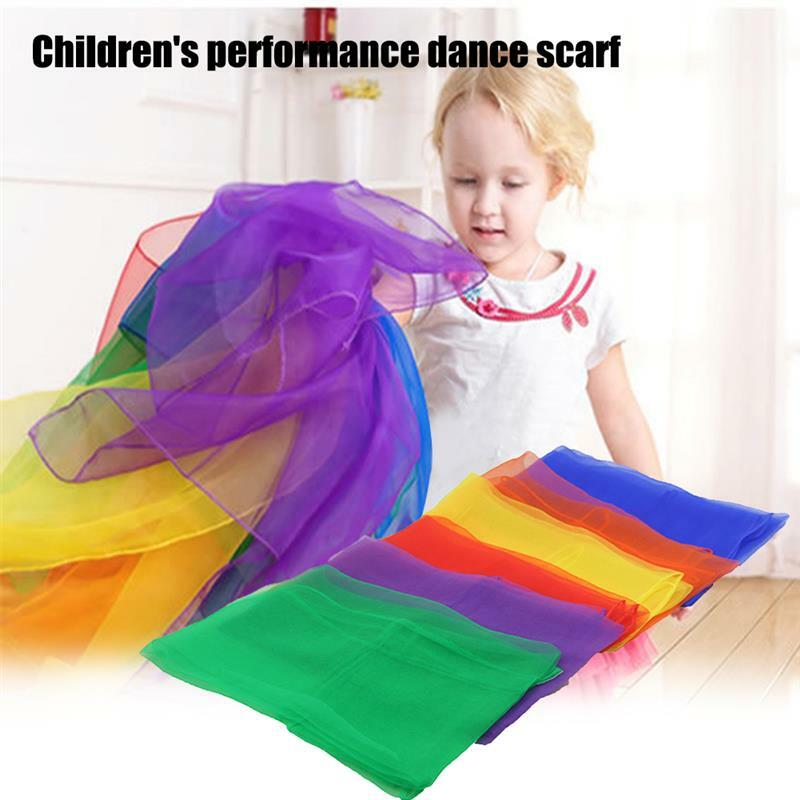 6 цветов, квадратный шарф, танцующая шелковая головка для выступлений, шифоновая лента, бандана, шарфы, накидка на палец, бедра