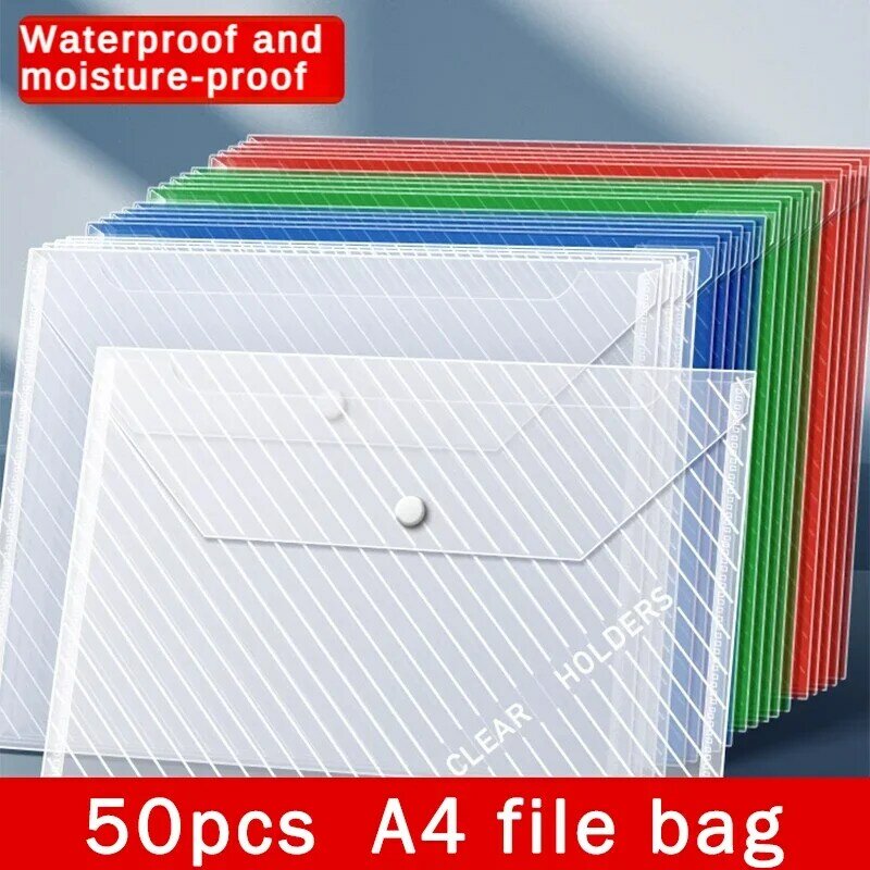 ถุงพลาสติกใส tas berkas A4หนาสำหรับใช้ในสำนักงานและเครื่องเขียนกระเป๋านักเรียน
