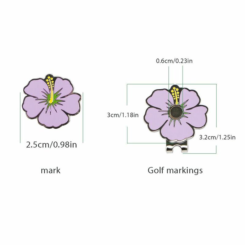 Clip magnético para sombrero de Golf, marcador de bola rosa, flor de cereza amarilla