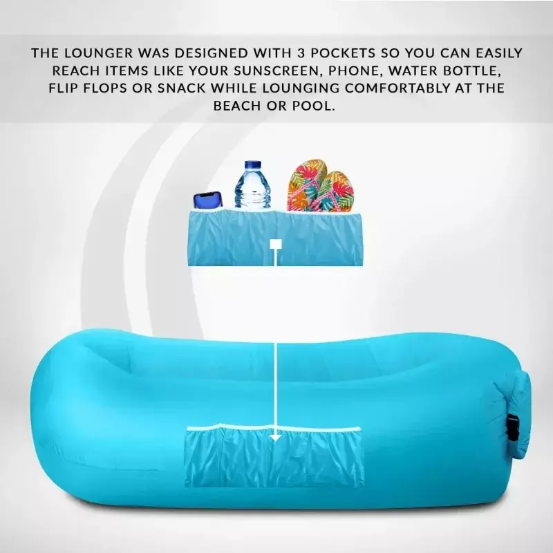 Inflatable Lounger - Best Air Lounger Sofa for Camping, Hiking - Ideal Inflatable Couch for Pool- Perfect Inflatable Beach Chair