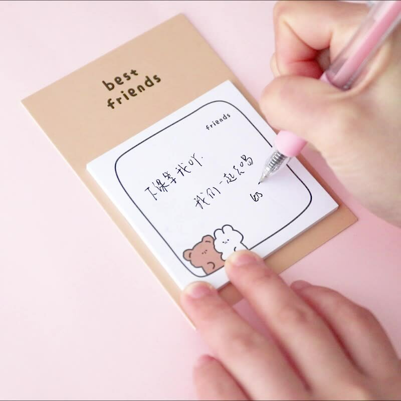 30 Sheets Cute Kawaii Bear Sticky Notes Daily Diary Memo Pads Post Notepads Back to School Girl Stationery Office Supply Planner