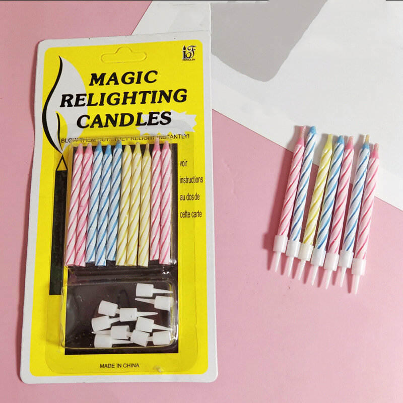 Multicolor Candles Funny Trick Birthday Candle Party Joke Gift Birthday Party Cake Cute decoration Supplies Birthday Magic Props