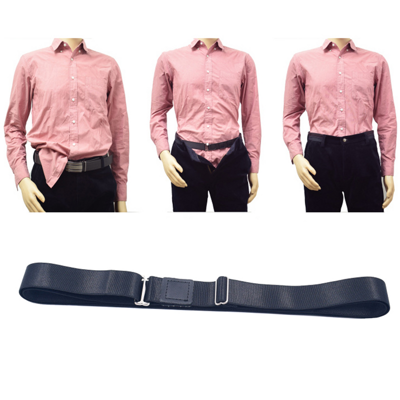 Cintura per camicia cintura per camicia regolabile con chiusura a camicia per uomo e donna che tiene la camicia nascosta in - 25CM (nera)