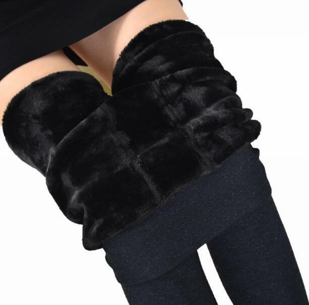 Leggings de terciopelo para mujer, pantalones gruesos negros, ajustados, invierno, 600g