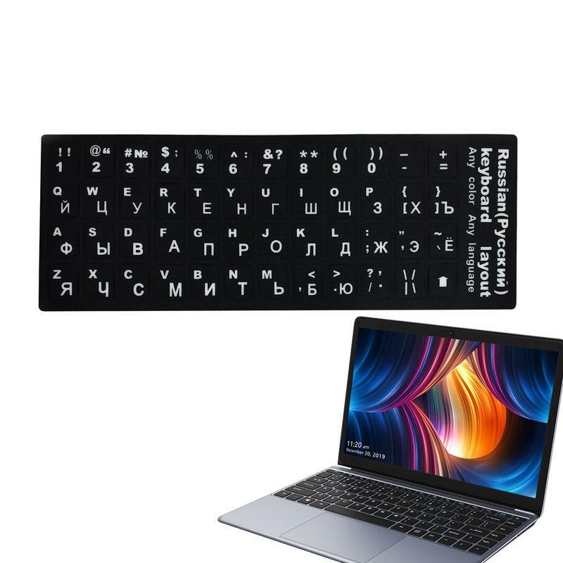Rosyjski hiszpański francuski niemiecka klawiatura naklejki alfabet literowy układ naklejki czarna naklejka na laptopa pulpit PC komputer