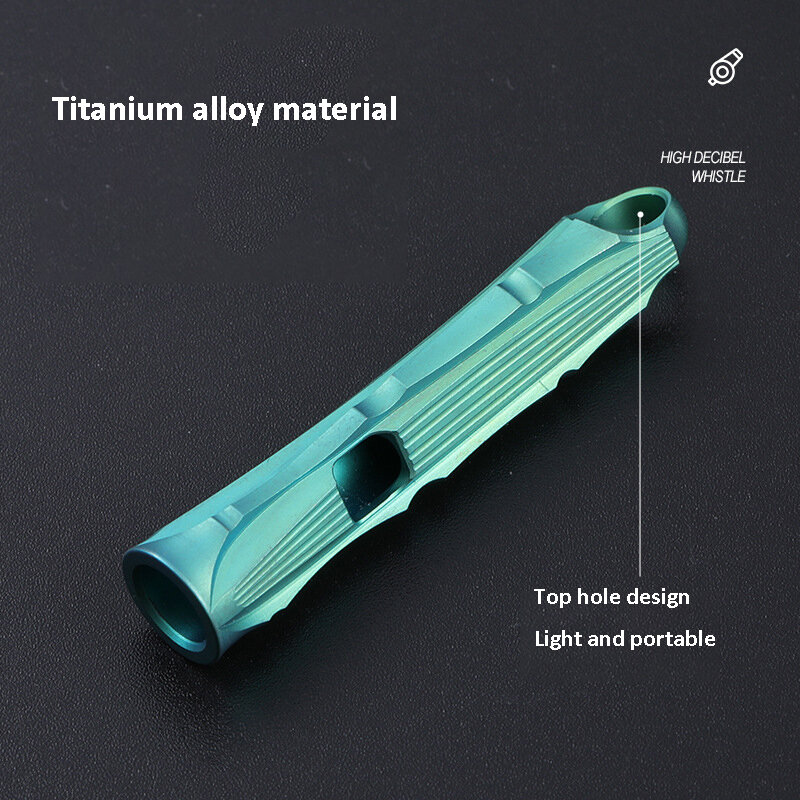 Silbato de un solo tubo de aleación de titanio, herramienta portátil y elegante para exteriores, colgante, llavero, accesorios