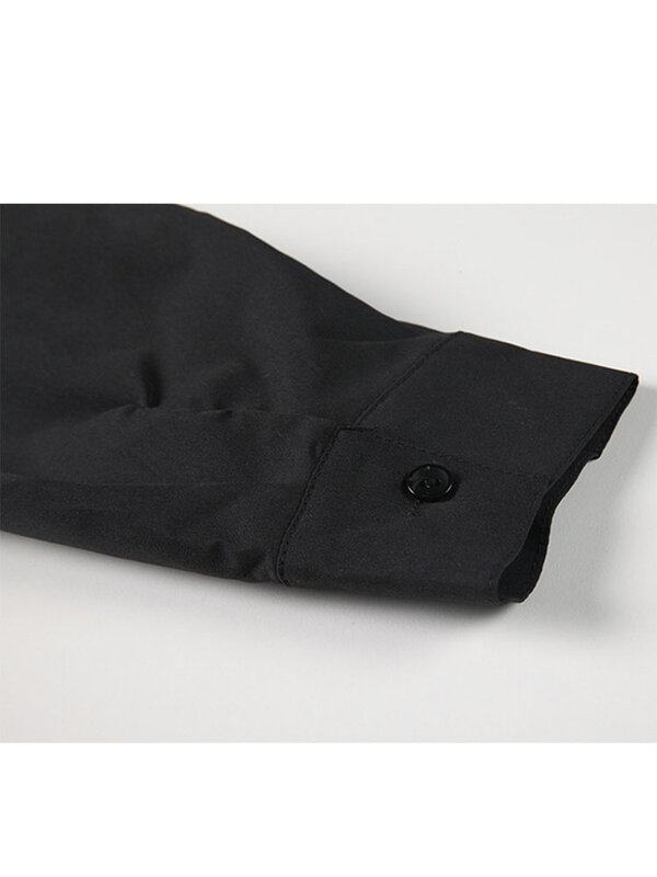 بلوزة نسائية قميص كوري عصري لوحة جانبية أنيقة مقسمة بأكمام طويلة واحدة صدر ملابس فضفاضة للنساء غير رسمية موضة خريف 2022