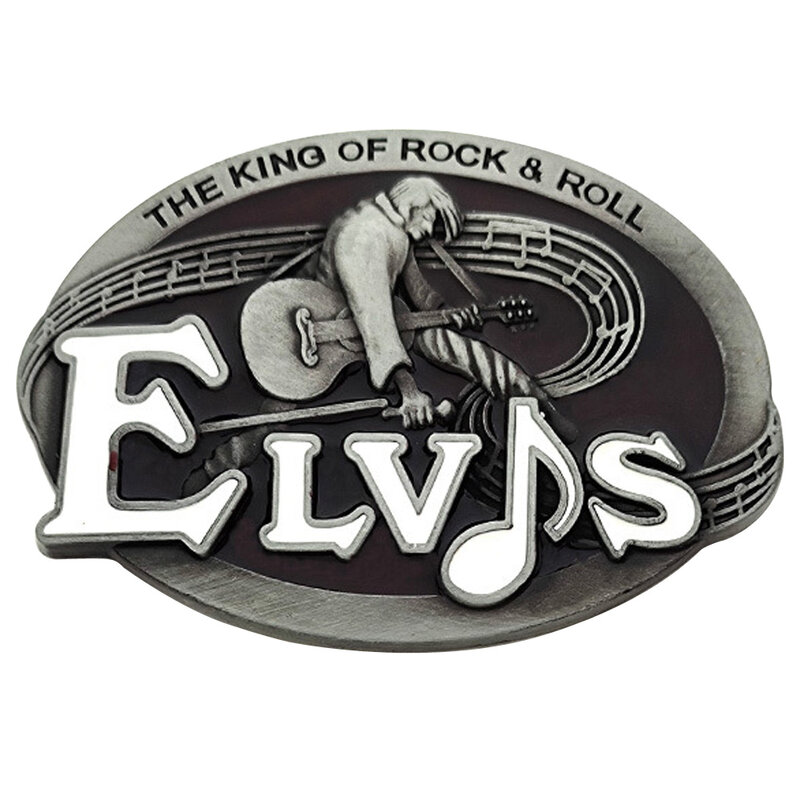 Fibbie per cinture da uomo musicali The King of Rock Roll Elvis Design Oval Hebillas Para Cinturon Mujer Spot Goods Cheapify Dropshipping
