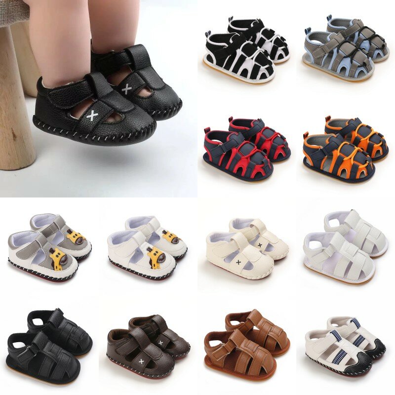 Летние детские сандалии на резиновой подошве, нескользящая уличная прогулочная обувь, легкая обувь для первых шагов для детей в возрасте от 0 до 18 месяцев