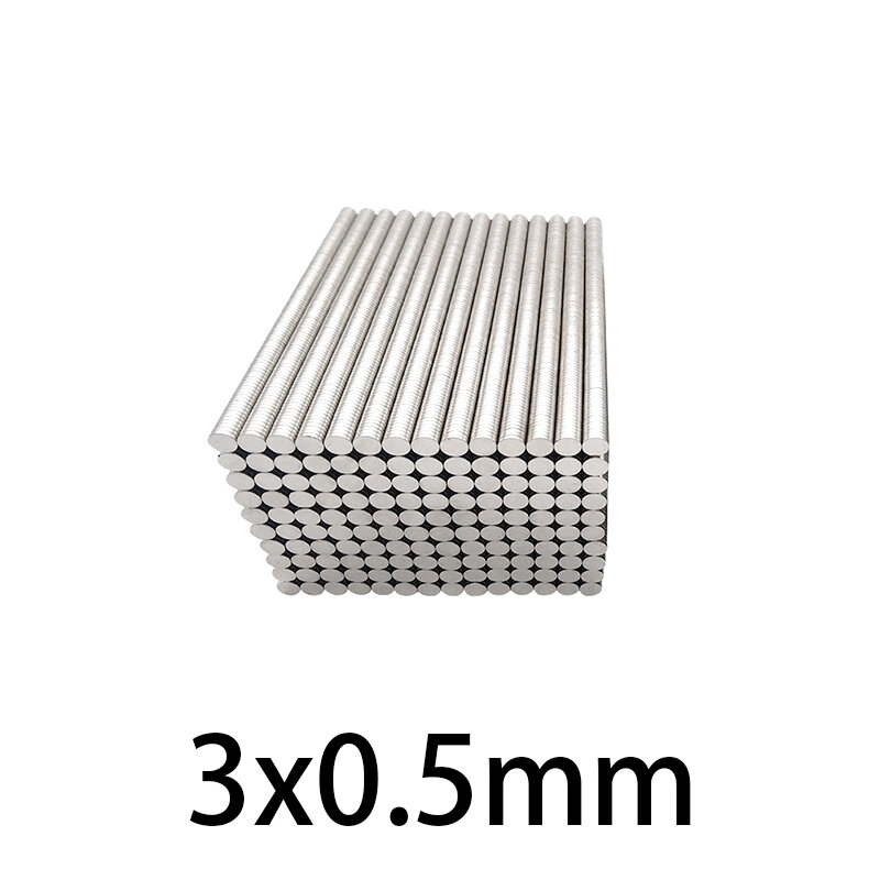 100-5000 pz 3x0.5mm forma rotonda terre Rare neodimio Super forte magnete magnetico NdFeB porta del frigorifero elettronica del campo acustico