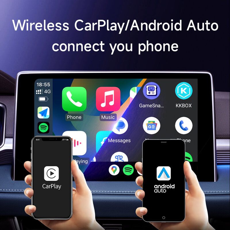 HEYINCAR CarPlay Smart Ai Box Plus Android 11 Wireless CarPlay Android Auto YouTube Netflix adattatore IPTV sistema intelligente per Auto
