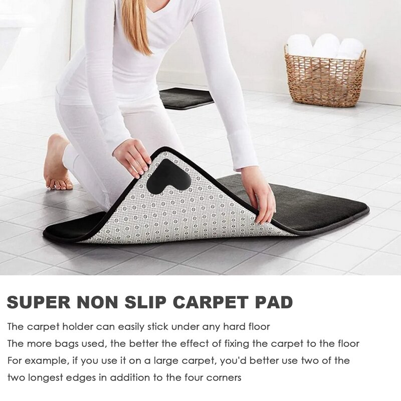 Pegangan karpet, dua sisi anti-selip bantalan karpet, stiker pita anti selip dapat dicuci, pita karpet sisi sudut
