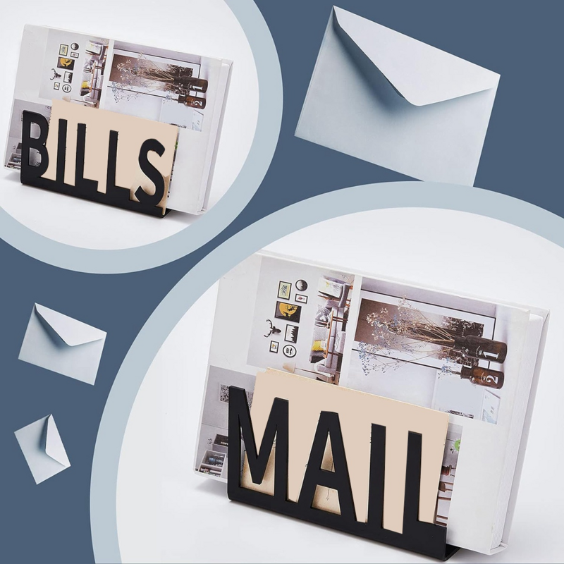 Acrílico Desk Mail Letter Holder, casa, quarto, escritório, organizador Envelope, arquivo Book Rack