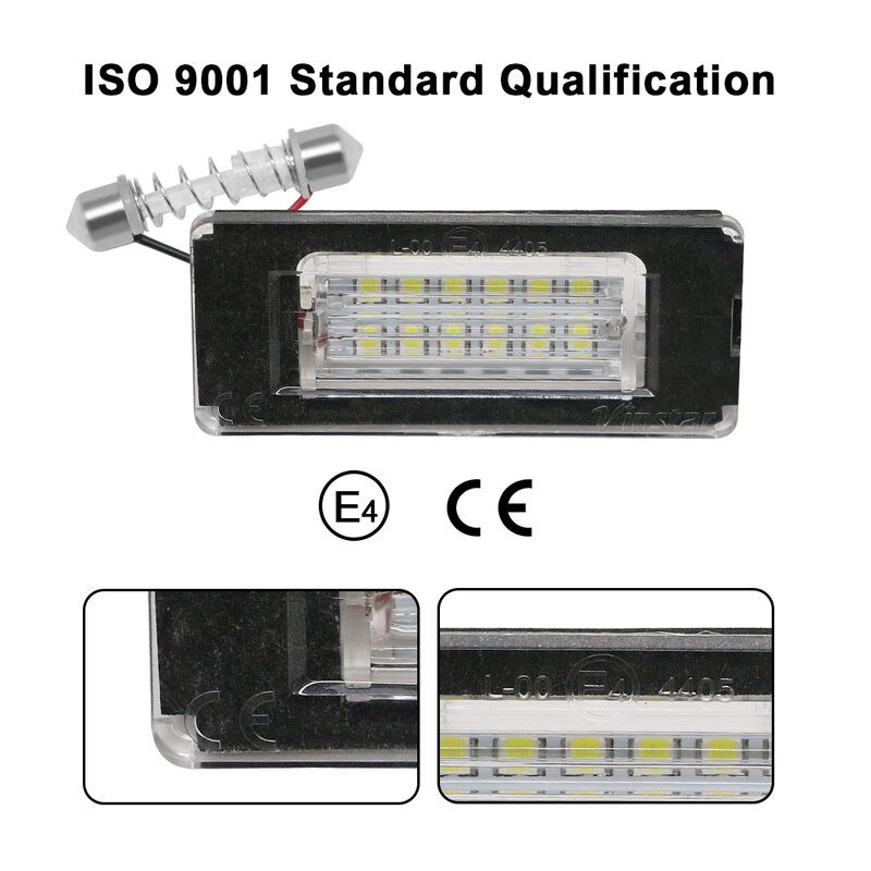 Luz LED para matrícula de coche, lámpara blanca para Mini Cooper R56, R57, R58, R59, R50, R52, R53, 2 piezas, sin errores, OEM #:51132756227