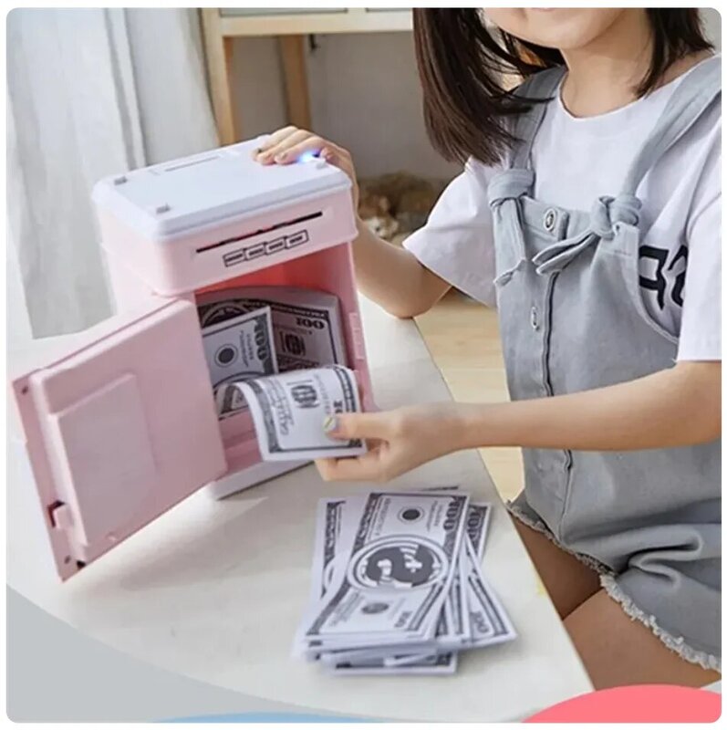 Elektronische Bank Safe Box Geldkisten Voor Kinderen Digitale Munten Contant Geld Besparen Kluis Mini Atm Machine Speelgoed Kinderen Cadeau