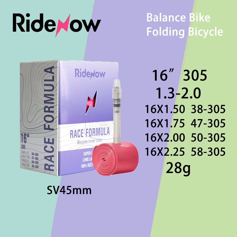 Ridenow – chambre à air pour vélo pliant 14 "/16"/254 "/305 FV45mm, Valve française, pour pneu de BMX ou vtt de 20 pouces