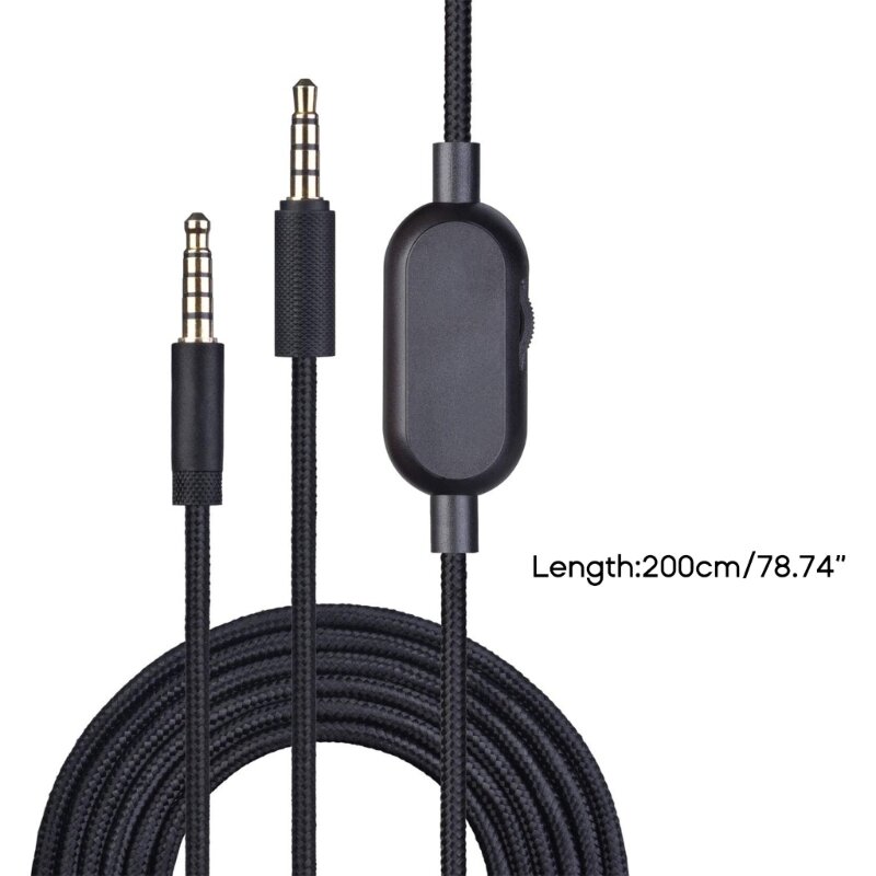Сменный кабель с регулятором громкости и зажимом для отключения звука для гарнитур AstroA10 A40. Нейлоновый плетеный шнур