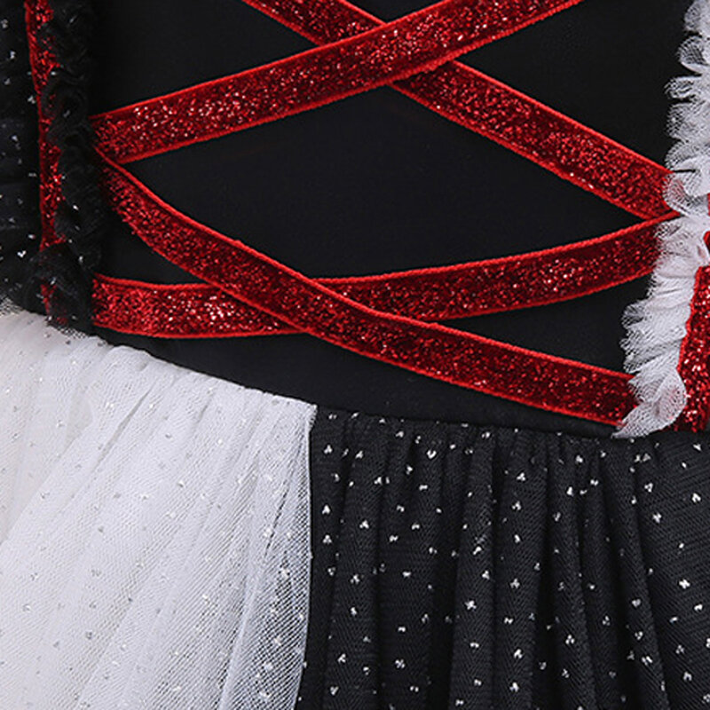 여아 크루엘라 드레스 코스프레 패션 코스튬, 멋진 할로윈 카니발 가장 무도회 파티 복장, 블랙 화이트 투투 원피스, 2-10T
