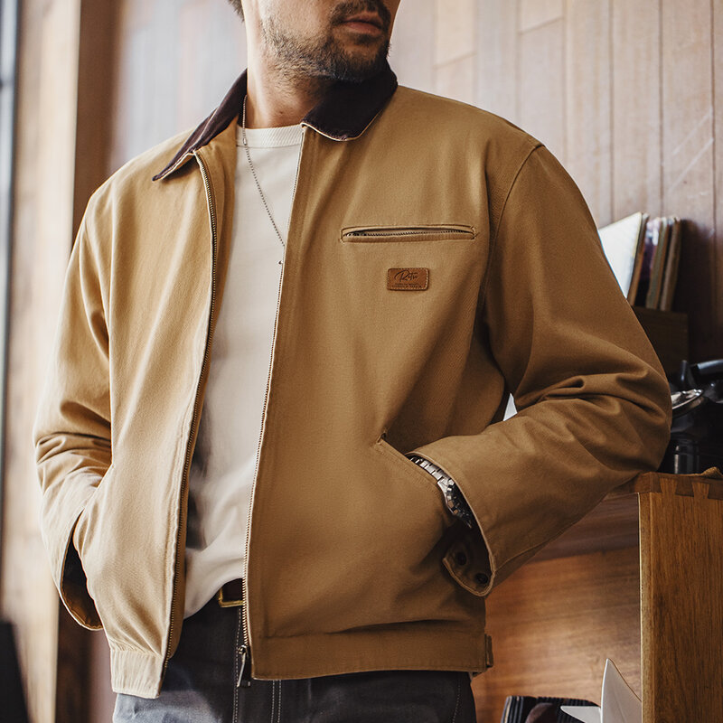 Maden interstellare stesso stile giacca da caccia Detroit J001 cappotto autunnale da uomo in tela retrò americano alla moda Street Style