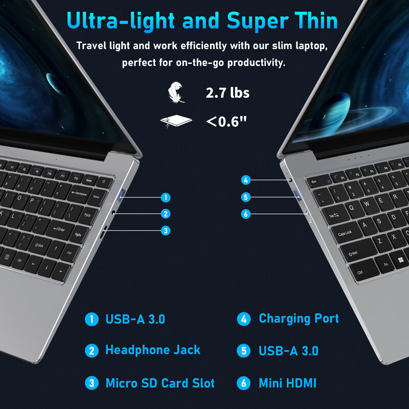 Mini Laptop HD com tela FHD, Intel Lago Gemini, J4105 Quad Core, 8GB de RAM, 256GB ROM, sistema operacional Windows 11, 14,1 em