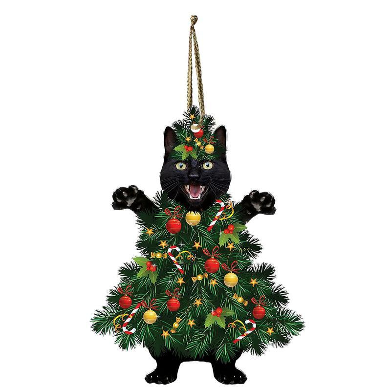 Ornamento acrílico Cat Tree Decoração de Natal bonito e lindo, Presente para amantes do gato