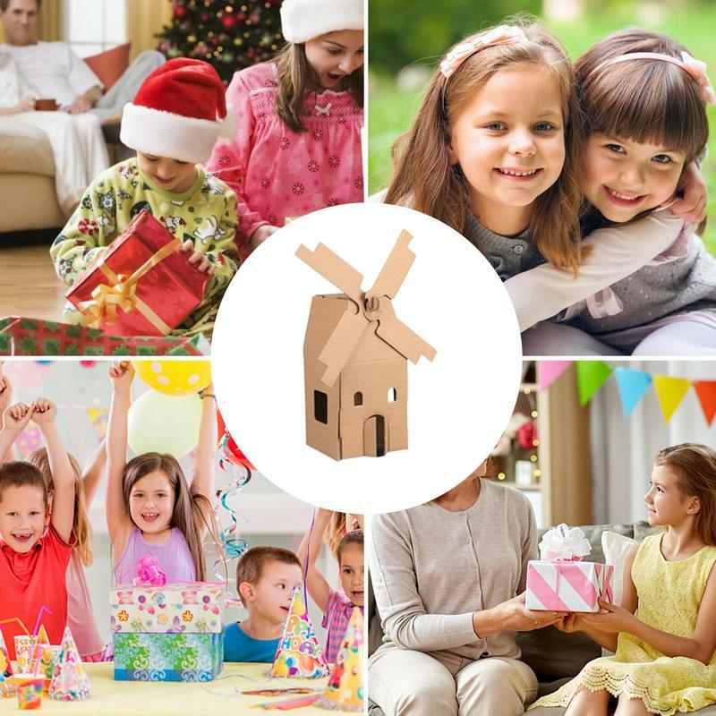 Domek zestaw modeli do składania dom papierowy dla dzieci ręcznie robiona zabawka materiał papierowy DIY zabawki wykonane ręcznie dla przerwa świąteczna urodzinowych i dzieci