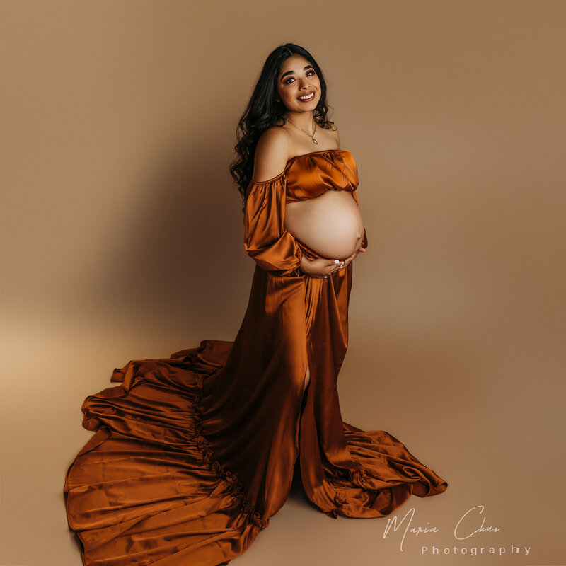 Don & Judy-vestido de maternidad para mujer embarazada, maxivestido Sexy, liso, para fotografía, playa, boda, fiesta