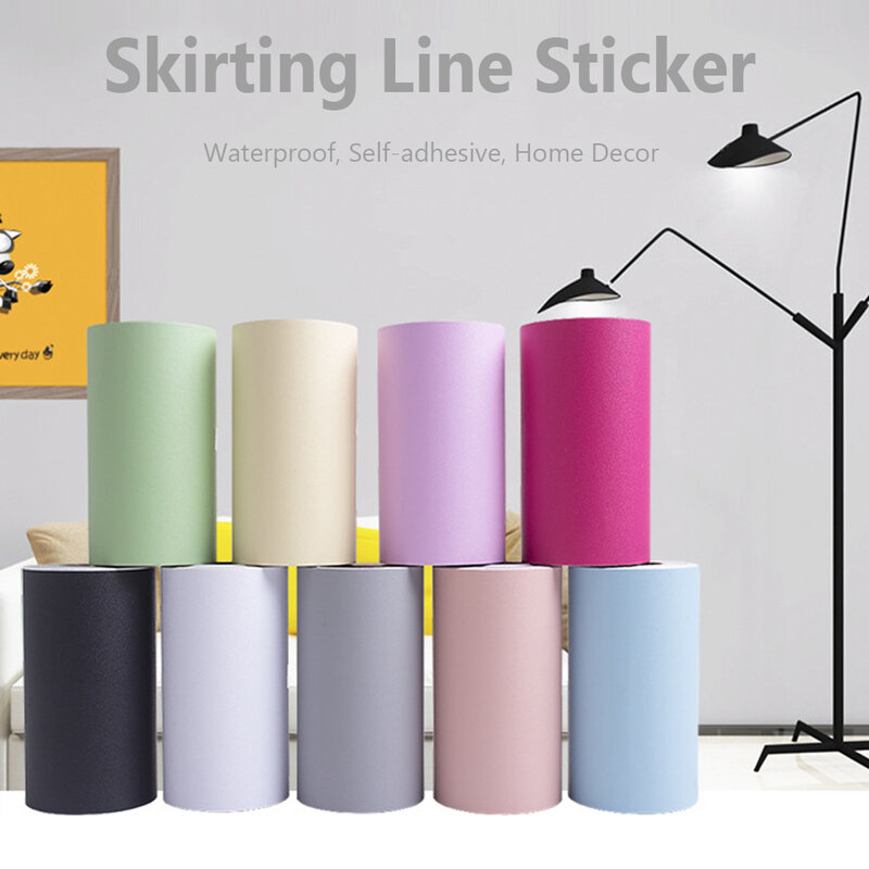5M Self-adhesive Baseboard Wall Border Stickers PVC Waist Line Wallpaper Waterproof Skirting Line Vinyl Decals Living Room Decor