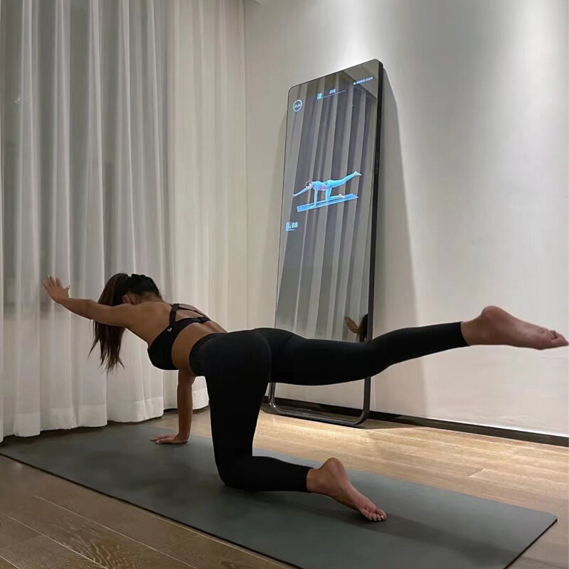 Miroir de Yoga Intelligent avec Écran LCD de 43 Pouces, Accessoire Magique pour Fitness et bug astique