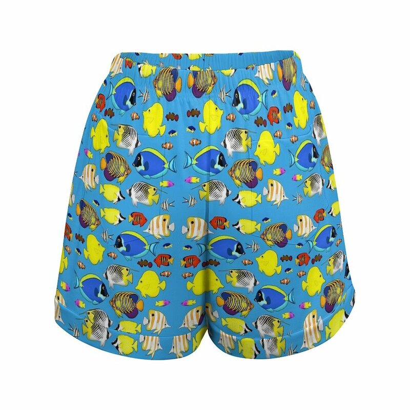 Cute Sea Fish Shorts Colorful Reef Fish Night Club Shorts Summer Graphic Short Pants con tasche Casual pantaloni larghi di grandi dimensioni