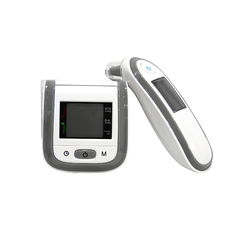 Sem contato termômetro eletrônico infravermelho termômetro frontal tipo de pulso monitor de pressão arterial eletrônico inteligente conjunto