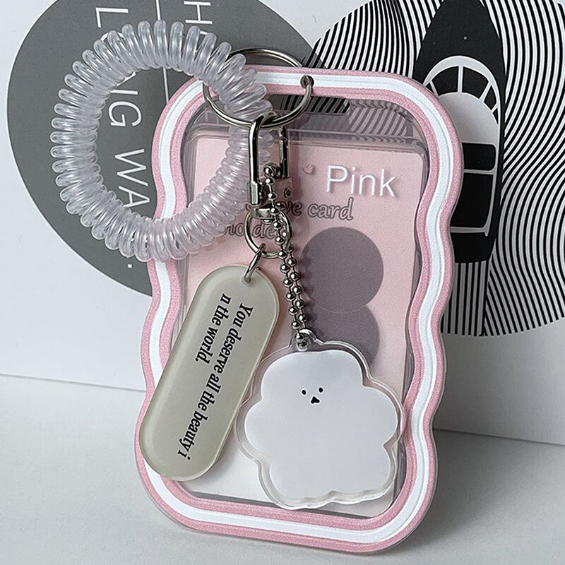 Ins Style Photocard Holder Transparent Card Holder Keychain Photo Sleeves Bus Card Student Card Case Photo Protector