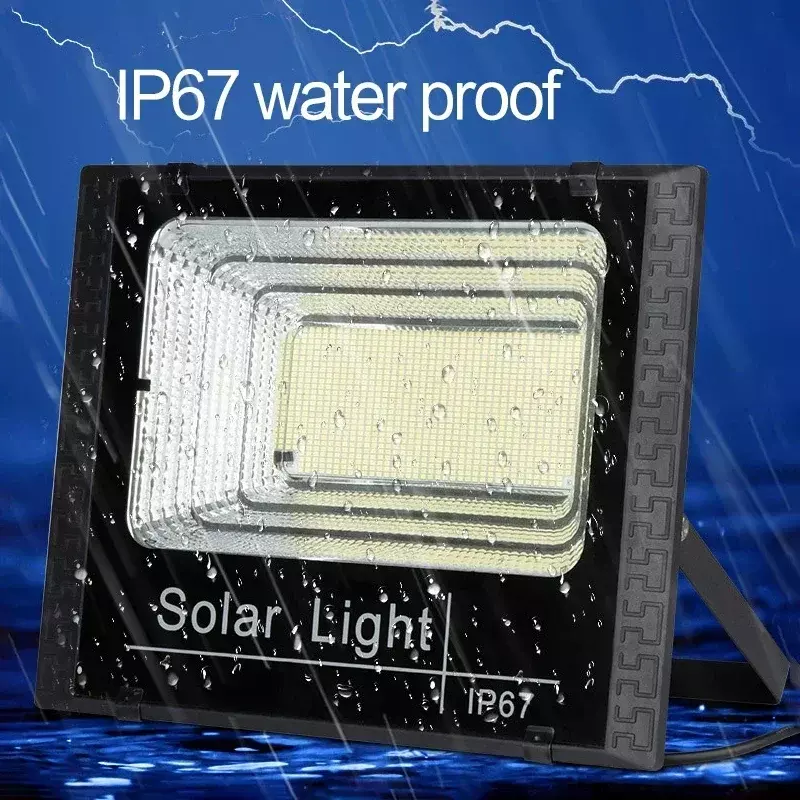 Solar Powered Spotlight com controle remoto, Luzes de inundação ao ar livre, Refletor impermeável, 54LED, 102LED, 170LED, 250LED
