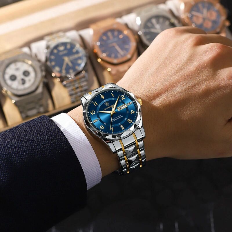 Poedagar Luxus Männer Quarzuhr wasserdicht Datum Woche leuchtende Armbanduhr Edelstahl Herren uhren Herren uhr Sport reloj