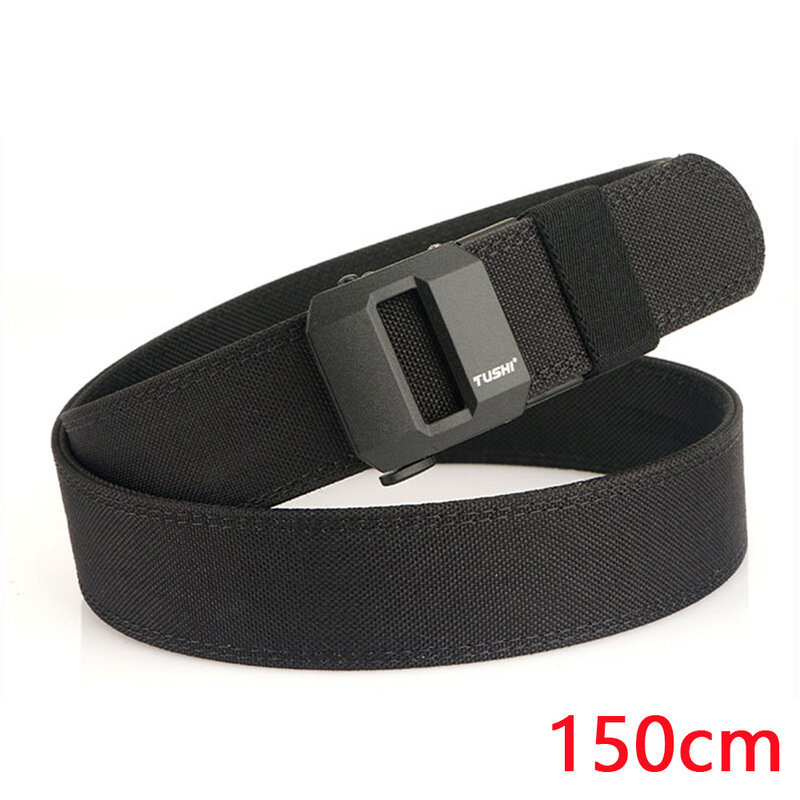 TUSHI Men's Military Tactical Belt 150cm Nylon Heavy Duty Hard Belt for Male Outdoor Casual Belt Automatic Waistband חגורה לאקדח